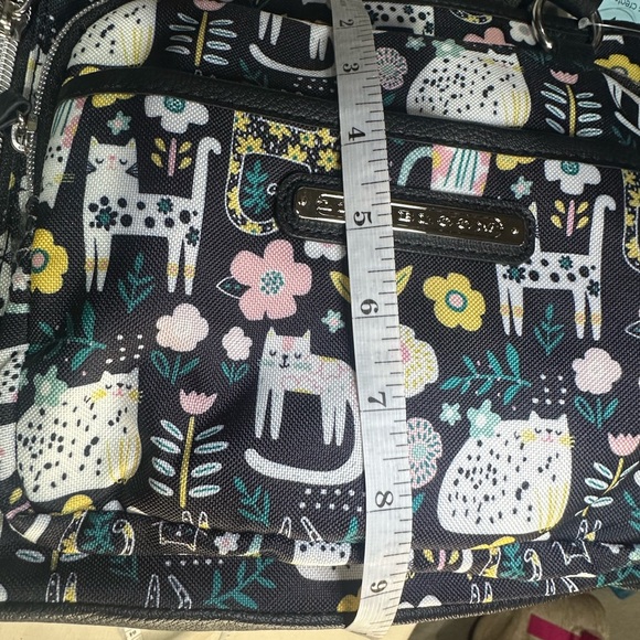 NWT Lily Bloom Black Floral & Animal Print Satchel with Yellow and Pink Accents - Picture 11 of 12